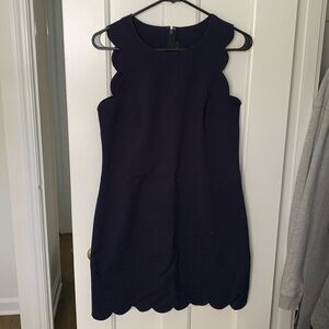 Jcrew navy scalloped dress size 2